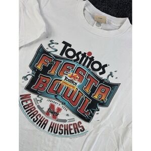 Vintage 2000 Tostitos Fiesta Bowl Nebraska Huskers Shirt Red Oak USA 2XL